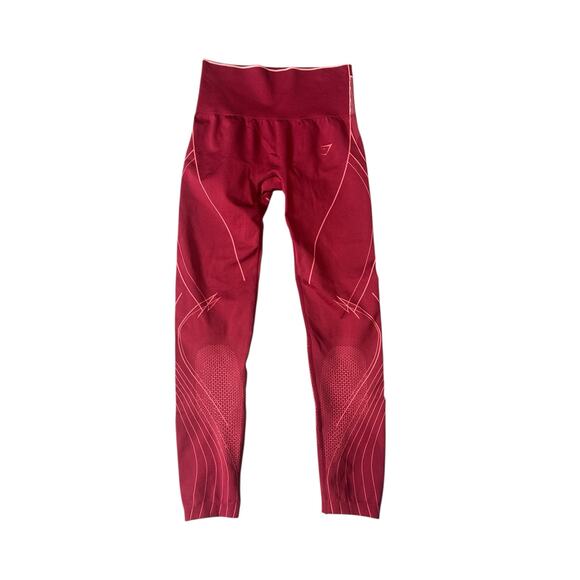 GYMSHARK Adapt Seamless Leggings S Burgundy/ Red - Picture 1 of 5